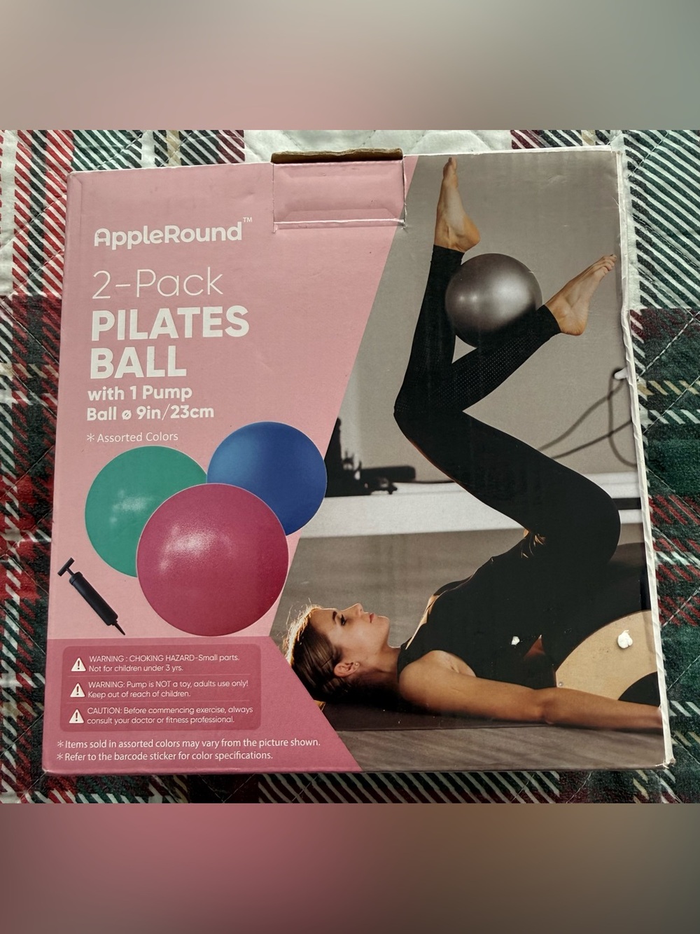 AppleRound 2-Pack 9in/23cm Inflatable PVC Pilates Balls w/ Pump Blue EB90